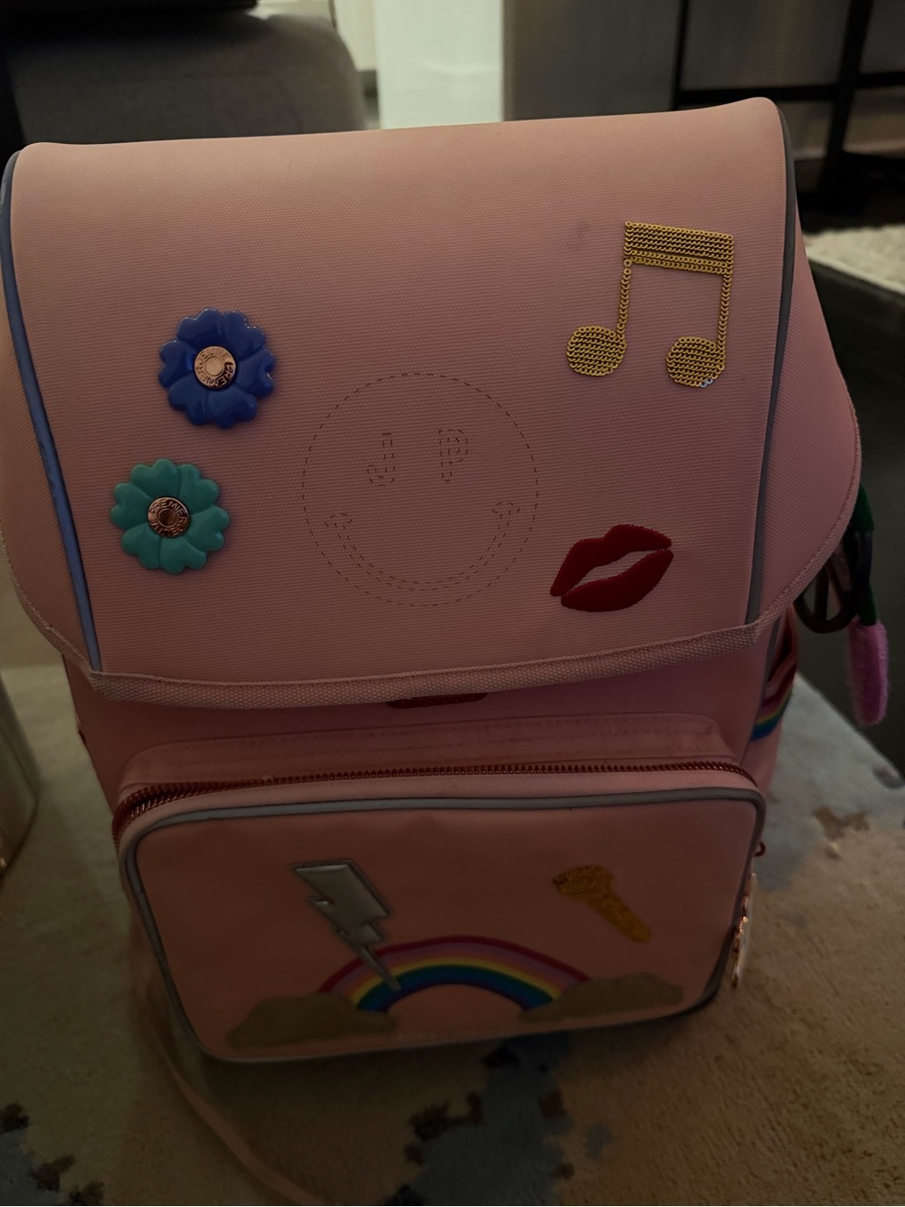 Premier Pink Kids Backpack with Rainbow & Fun Patches